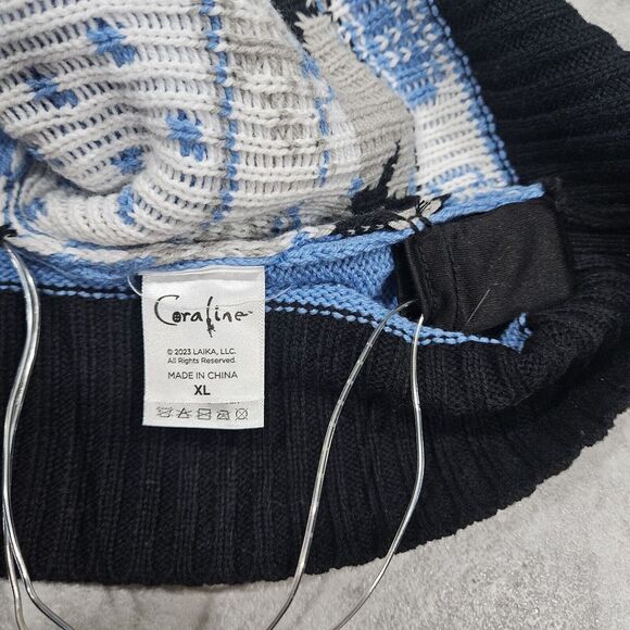 Light-Up Be Careful What You Wish for Christmas Sweater Xl - Coraline - Picture 11 of 16